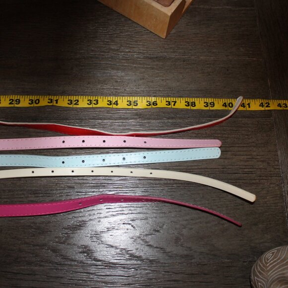 womens skinny faux leather dress belts lot of 5 - Picture 3 of 5